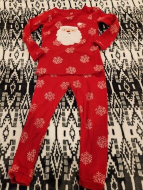 Carter's Red Kids Santa Snowflake Pajama Set, Size 2T